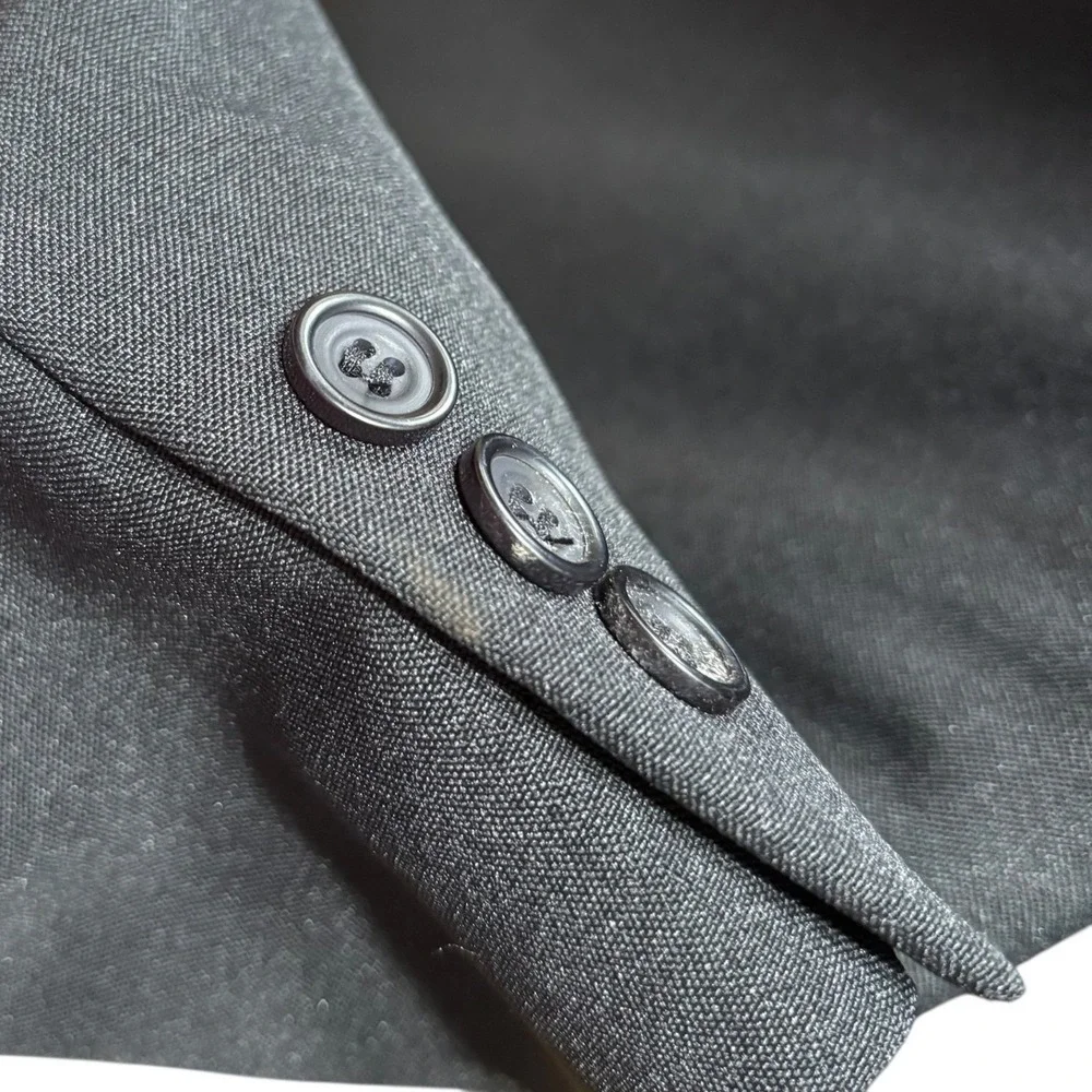 Falcone Men's 46 REG Black Polyester‎ Blazer Jacket Formal Suit Coat